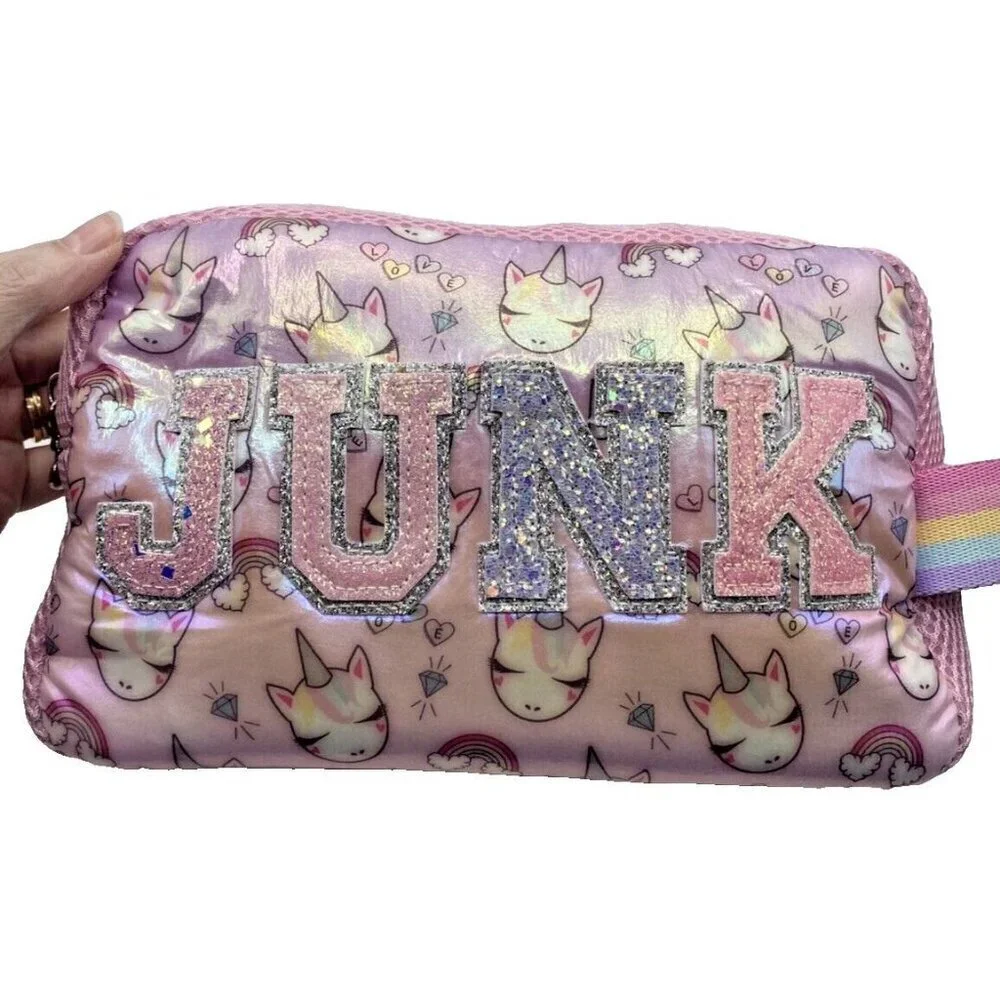 Miss Gwen’s OMG Accessories Clutch Pouch Bag JUNK Unicorn Glitter Cotton Candy