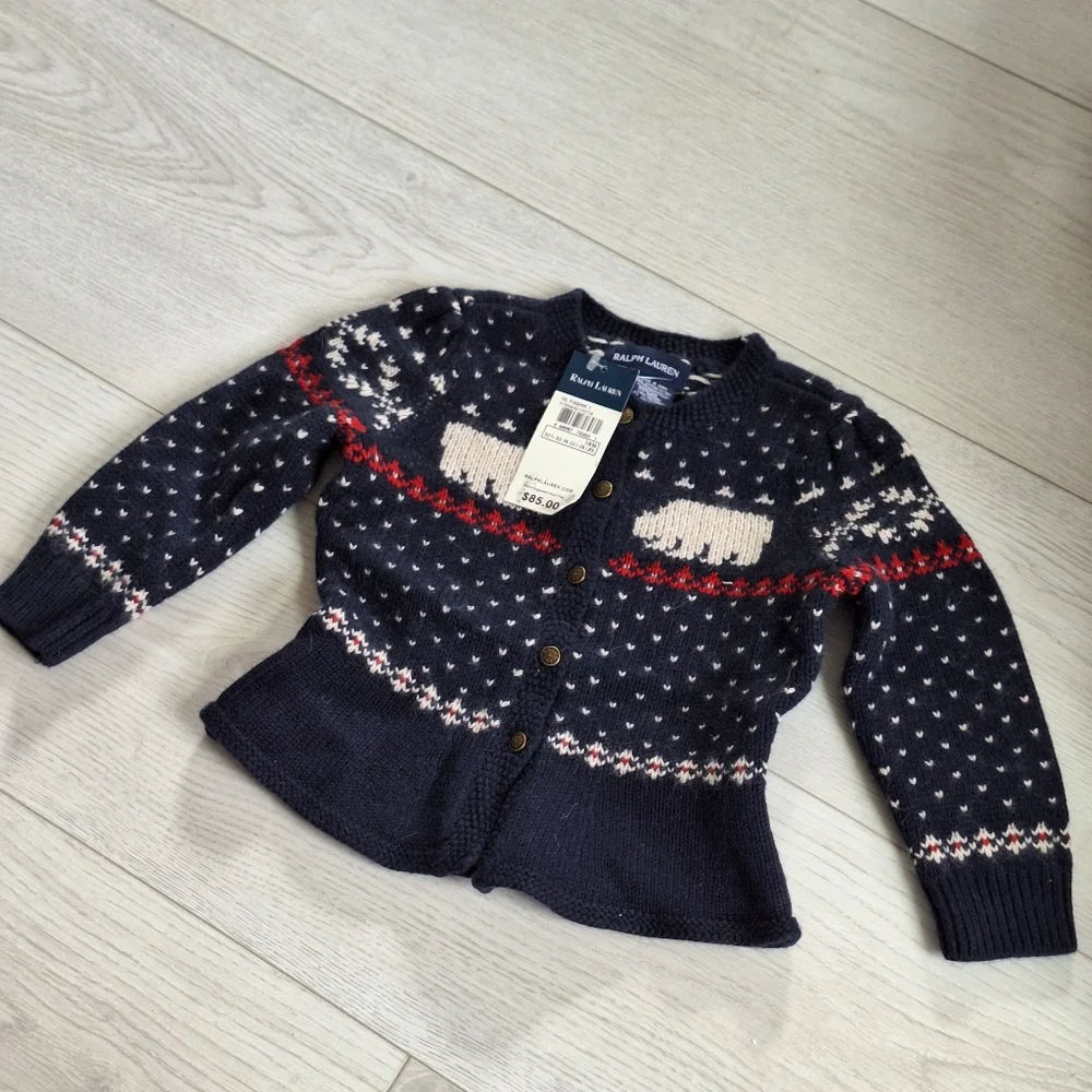 Ralph Lauren NWT Blue Bear sweater 18 Months
