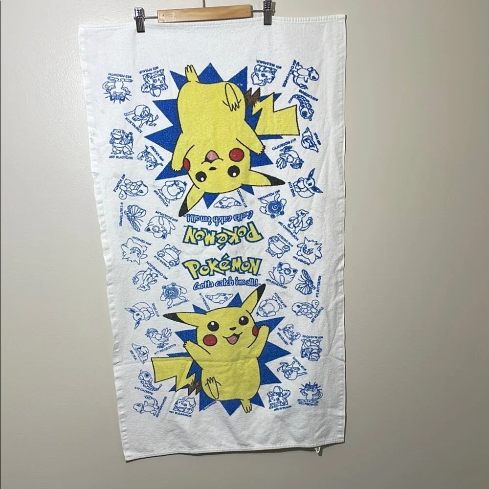 Vintage Pokémon Pikachu Towel Y2k 90s