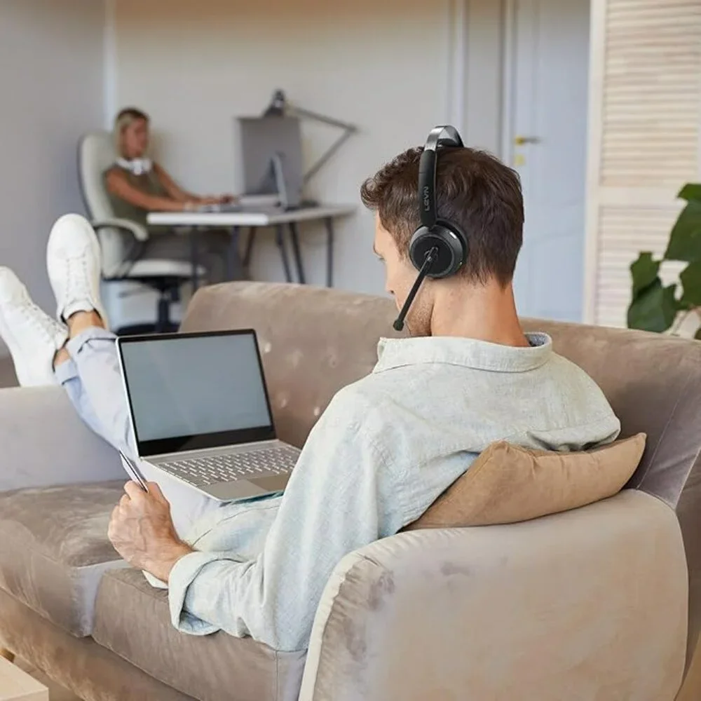 NEW Bluetooth Wireless Headset with Mic, Charging Base, AI Noise Cancelling