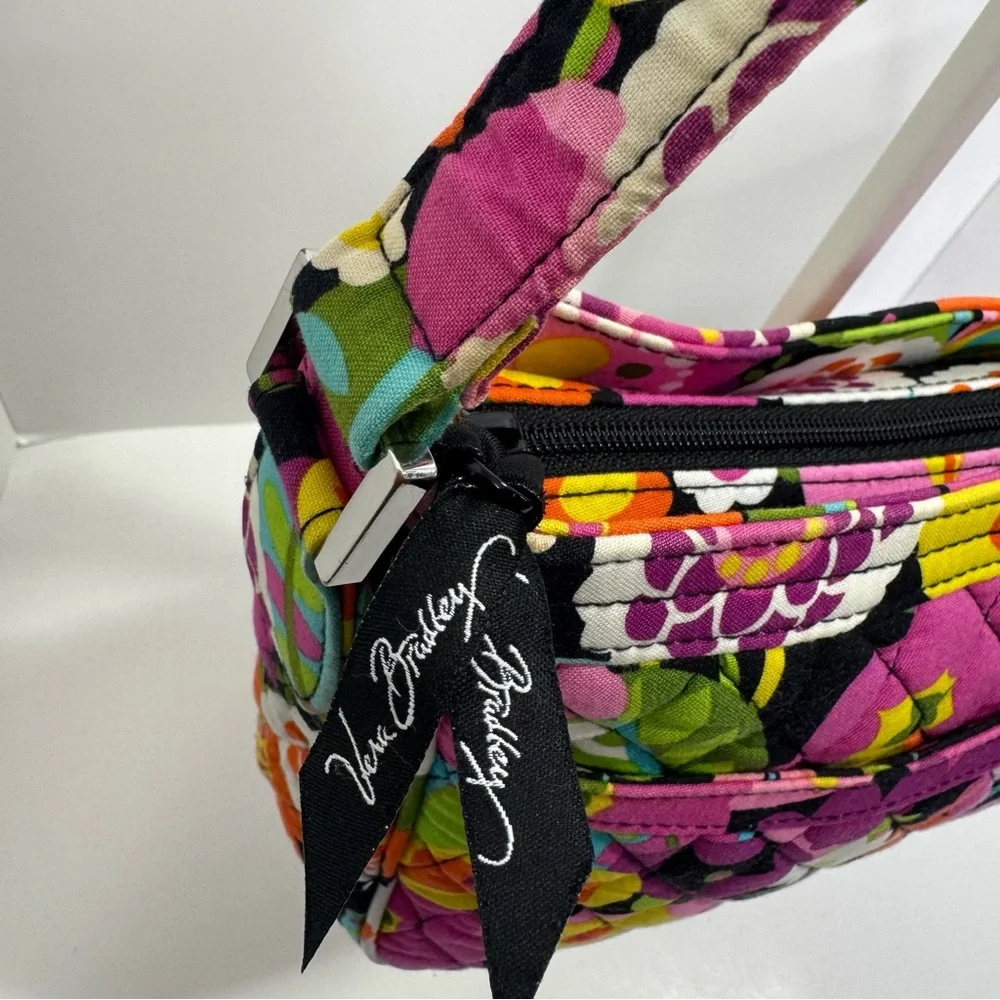 Vera Bradley Womens Colorful Floral Quilted Shoulder Bag Vibrant Pockets Zip