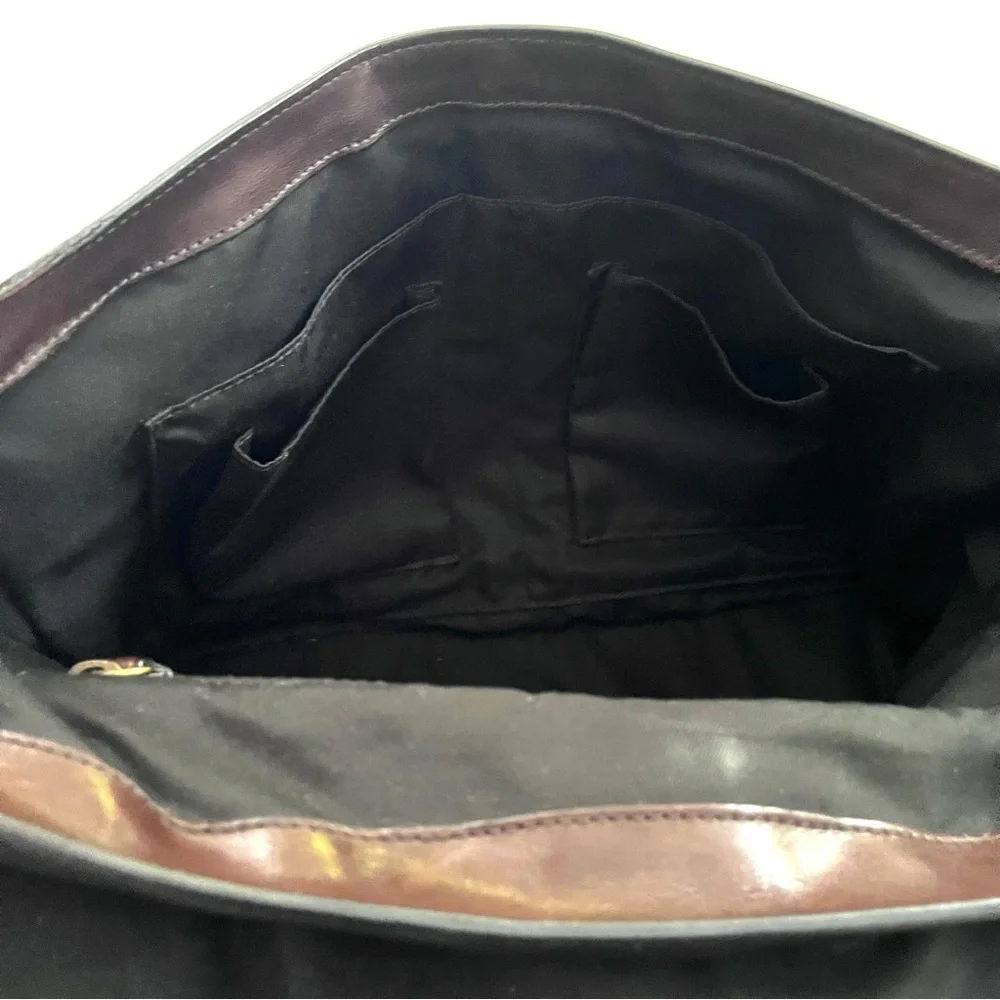 Vintage Classic COACH Black Leather Large Zippered Laptop Bag Briefcase