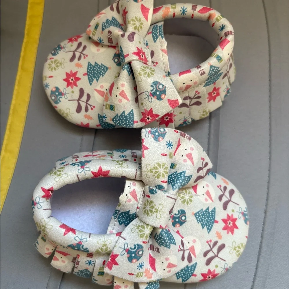 Baby Moccasin Holiday Shoes with Bow