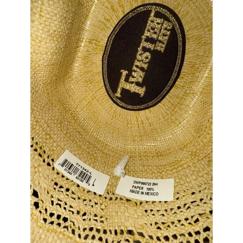 Twister Cowboy Hat Western Woven Paper Straw Hat Vented Size Large Youth Rodeo