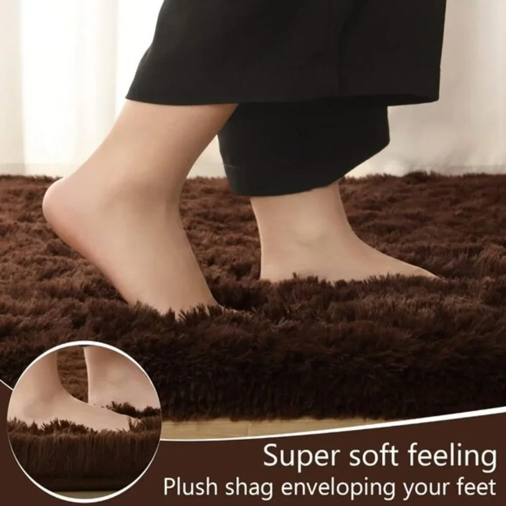 New 4x6 Brown Ultra Soft Rug, Fluffy Modern Carpet for Kids Bedroom & Nursery