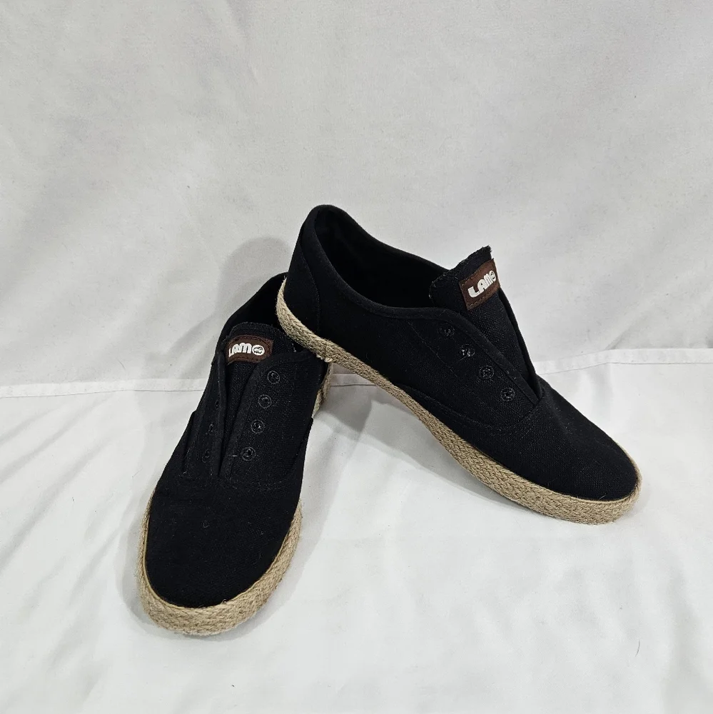 Lamo Black Canvas Carey Espadrilles Womens Size 8.5