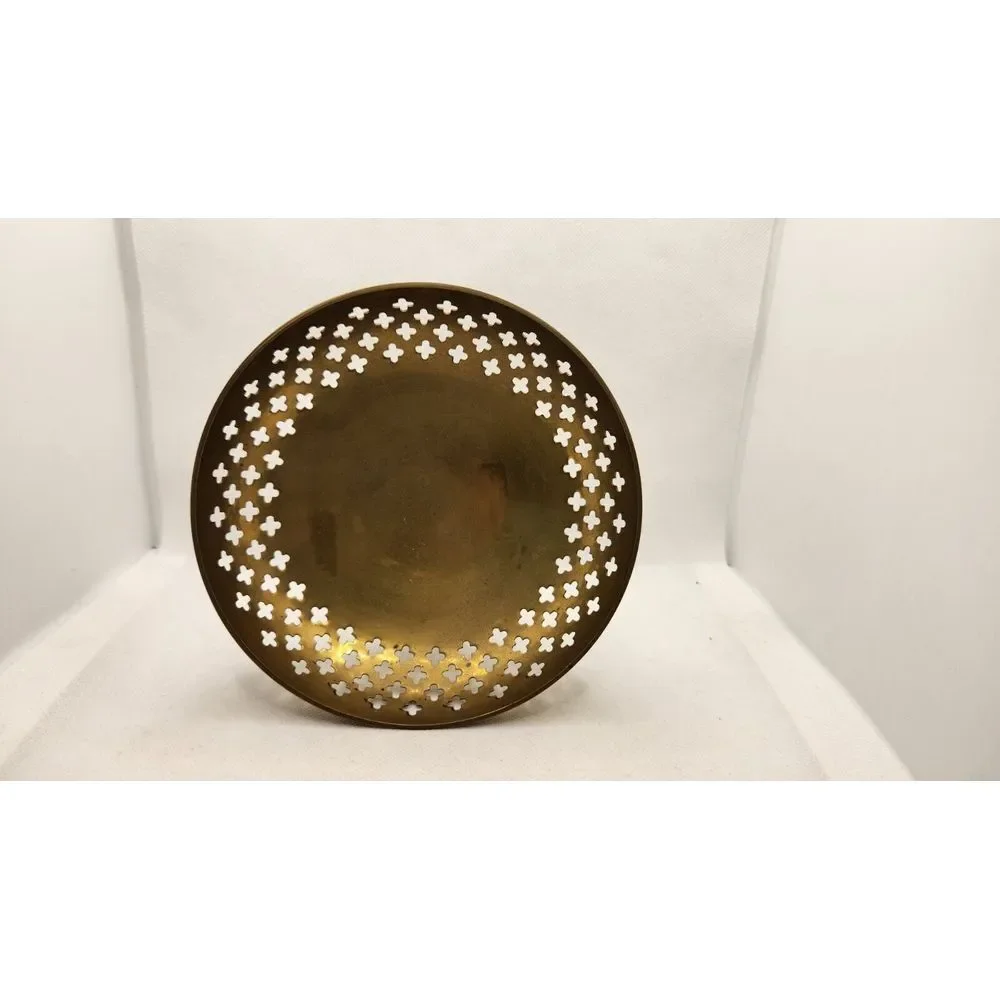 Vintage Boho‎ Brass Pedestal Bowl 6