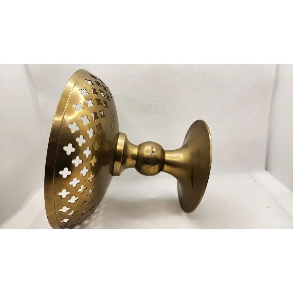 Vintage Boho‎ Brass Pedestal Bowl 6