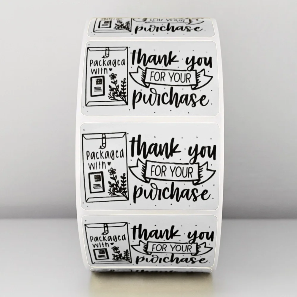 Thank You for Your Purchase Stickers | Packaged With Love | Cute Packaging