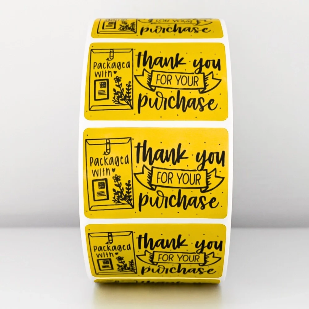 Thank You for Your Purchase Stickers | Packaged With Love | Cute Packaging
