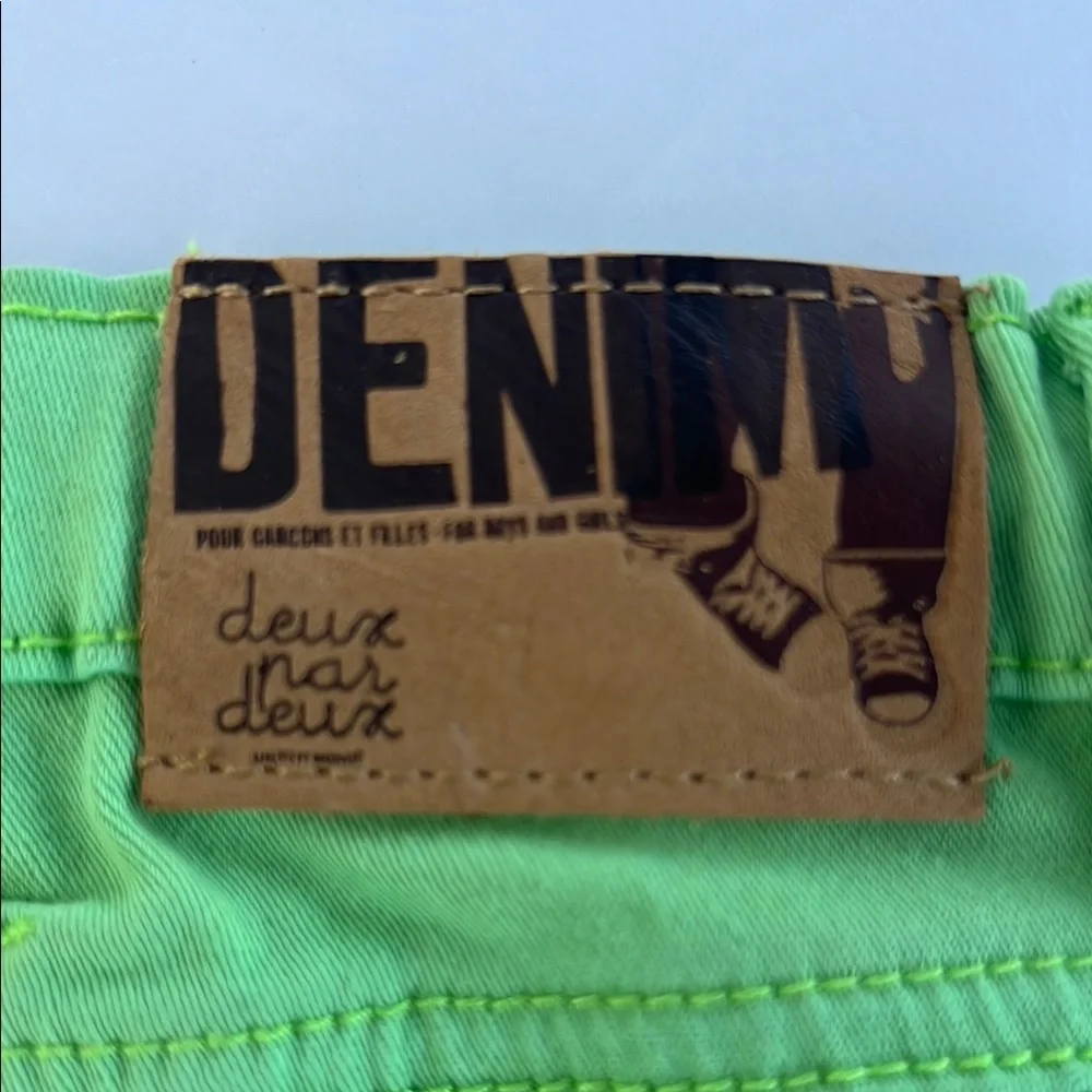 Deux par Deux Green Denim Shorts girls sz 5