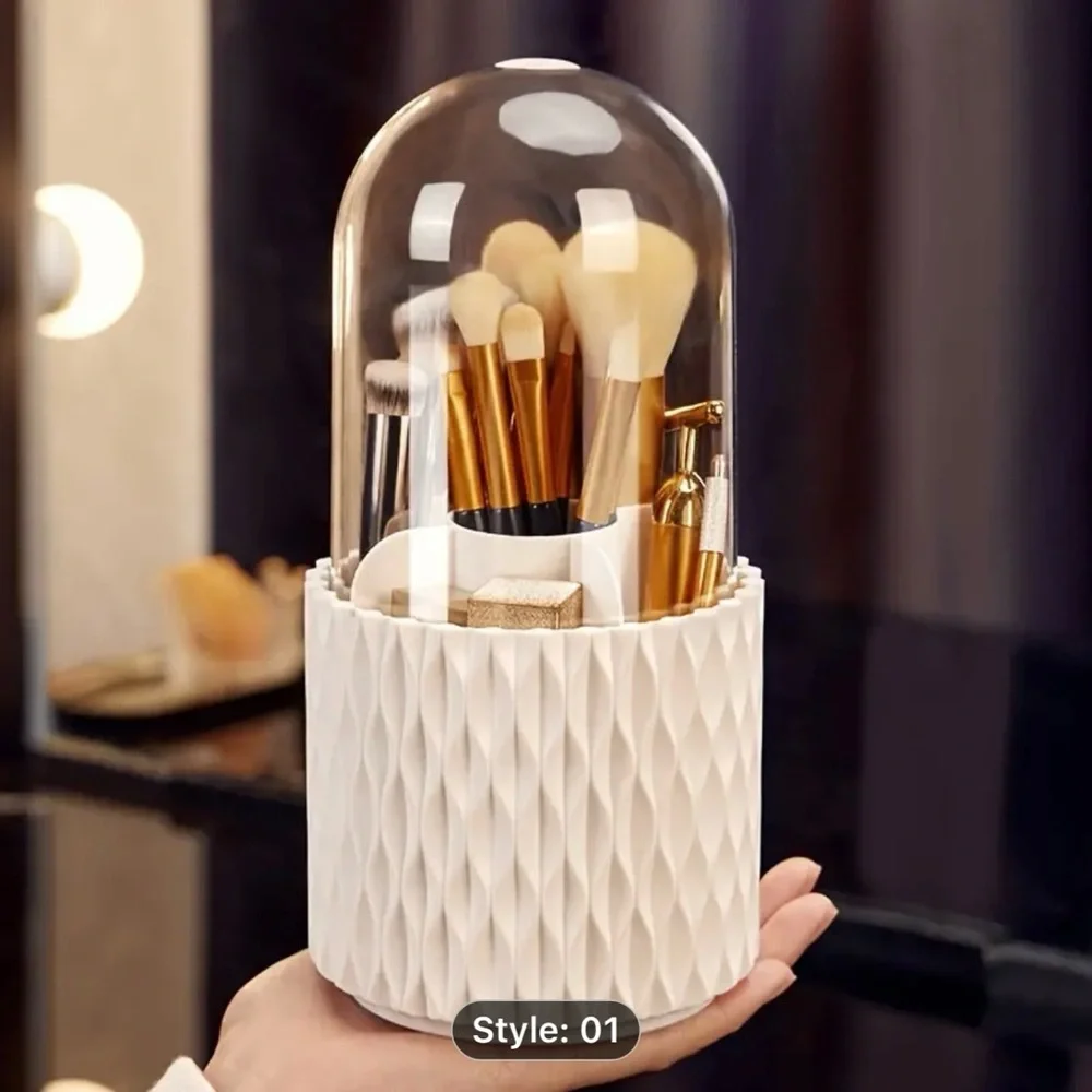Elegant White Makeup Brush Holder