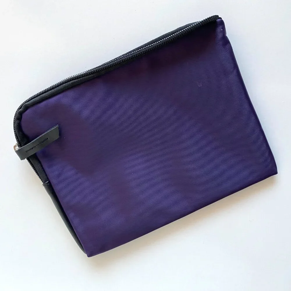 TUMI for Delta Small Purple Travel Storage Bag Zipper Pouch Toiletries