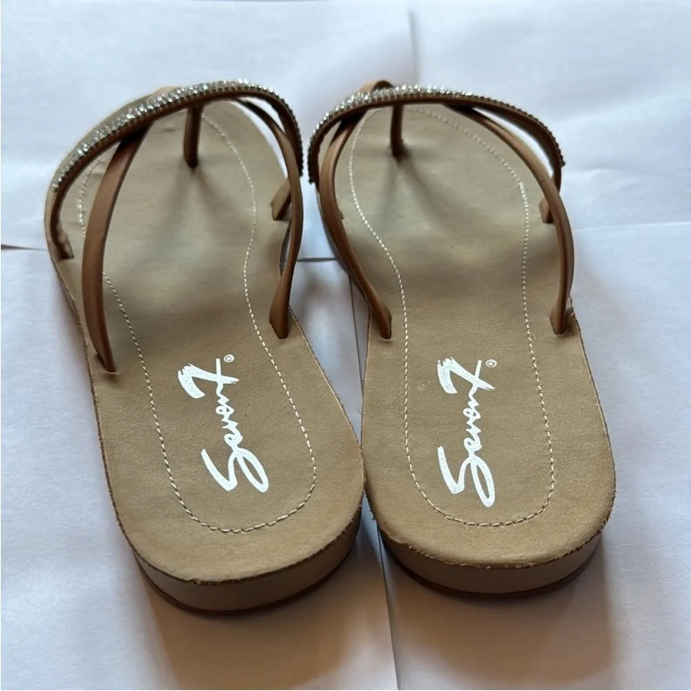 Seven7 Tan Casual Sandals Lightweight Thong