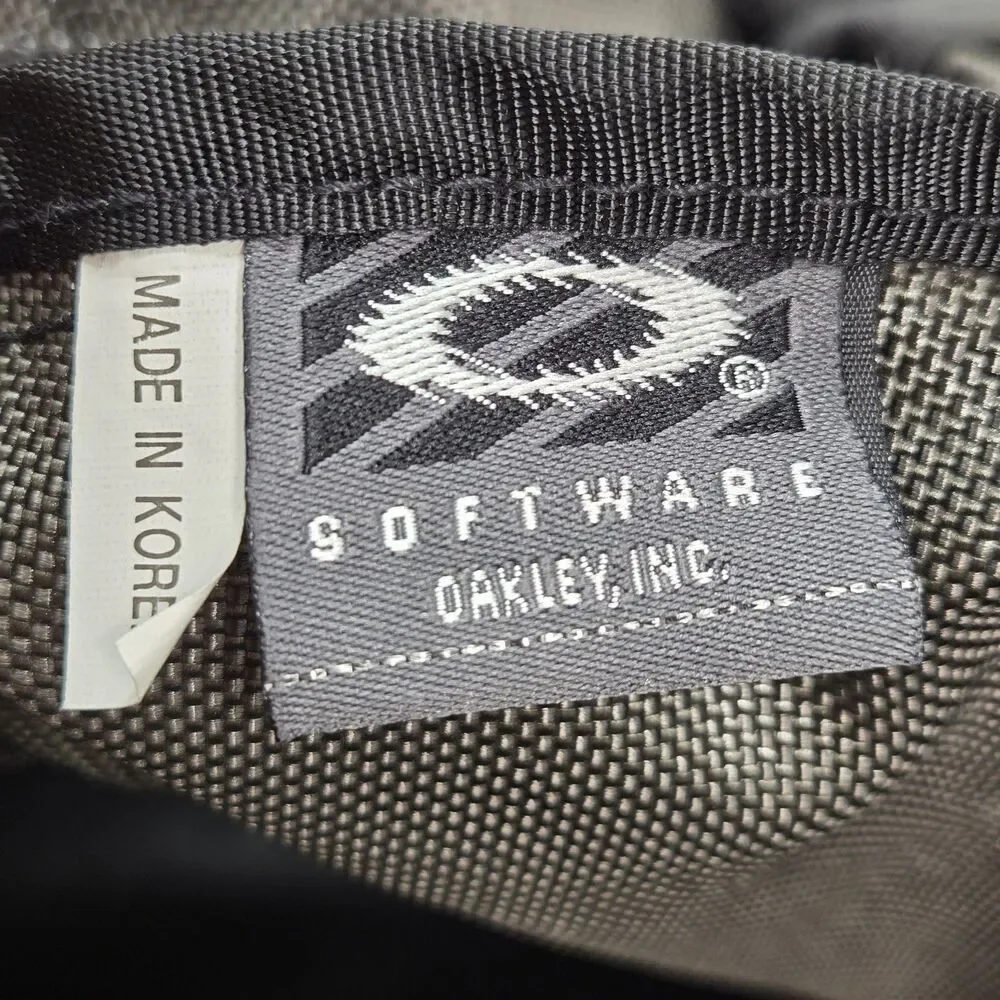 Oakley Icon 2.0 Software Grey Canvas Leather Handle Large Duffle Bag Y2K