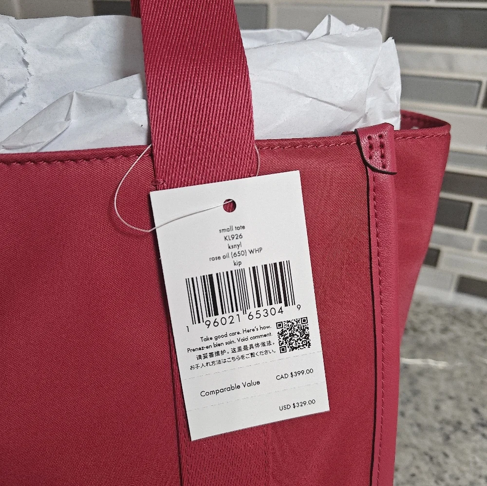 Kate spade Kip Nylon Small Tote (Rose oil, pink)
