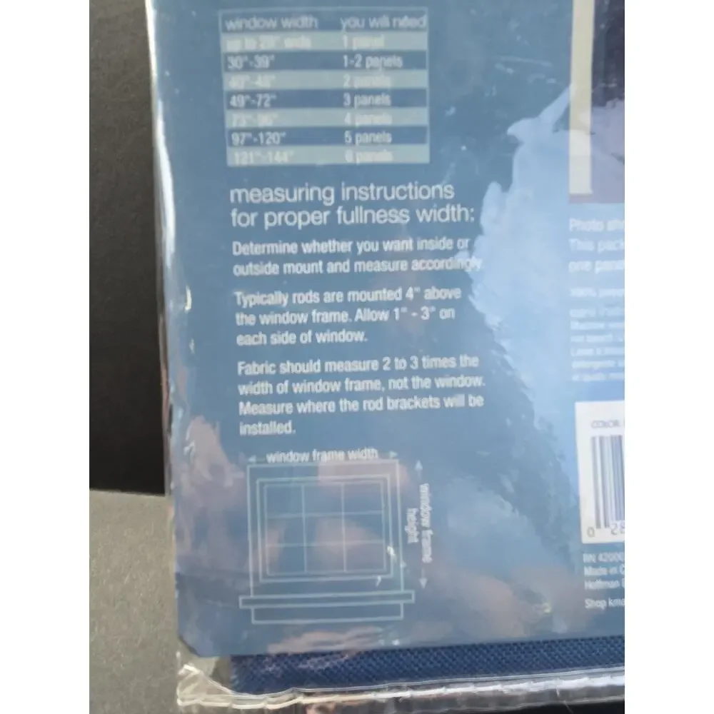 Essential Home Grommet Panel Collection Faux Linen Blue 40” X 63” Only 1 Panel