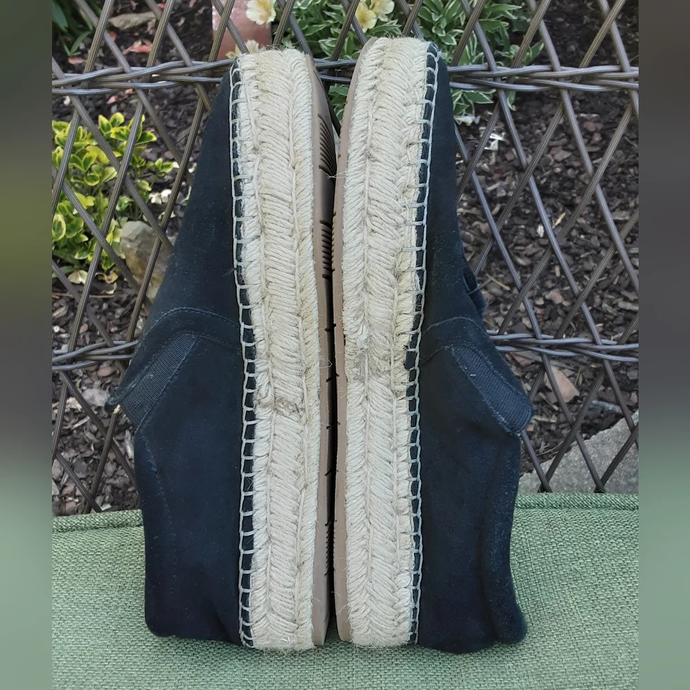 J/Slides NYC Black Suede Espadrille Slip-on Shoe with TasselDetail.