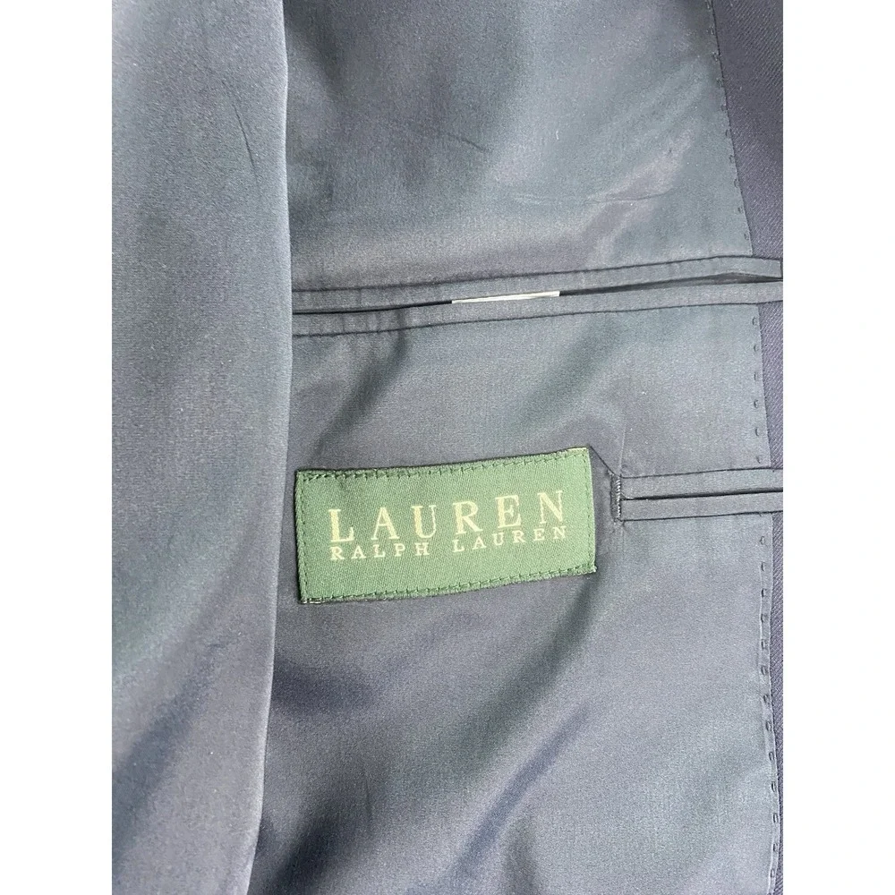 Ralph Lauren Blazer 46 R Navy Wool Gold Button Logo University Premium Sport LRL