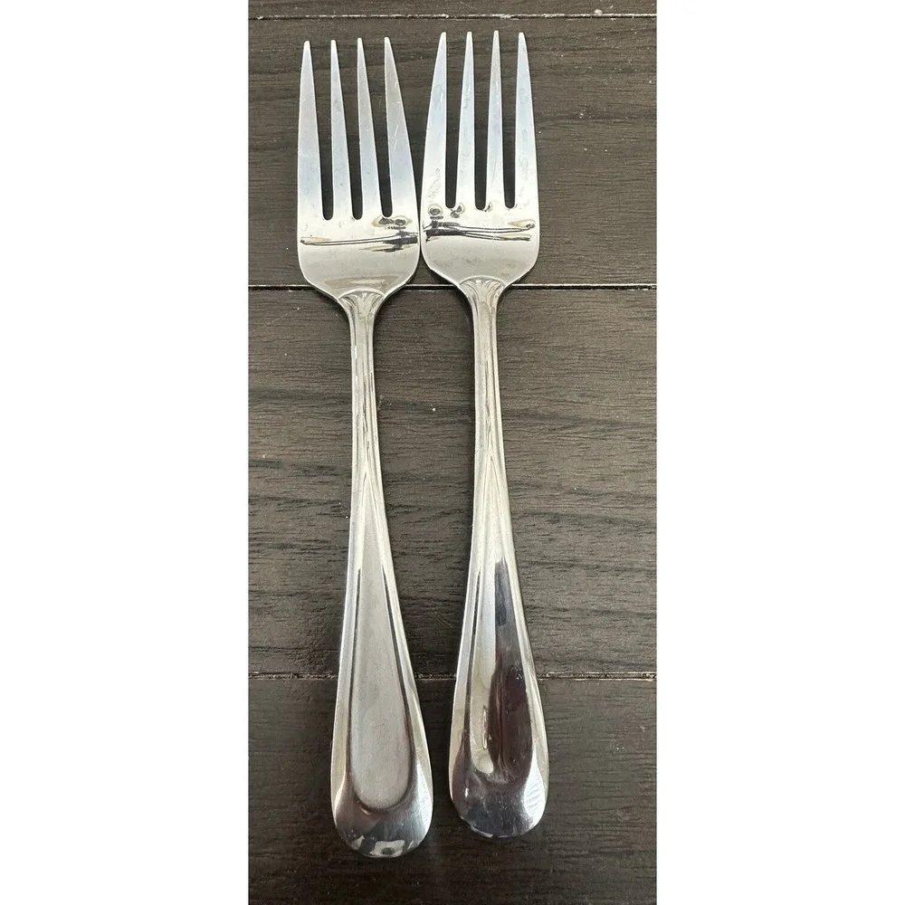 2 Serving Fork Oneida Stainless Voss Glossy