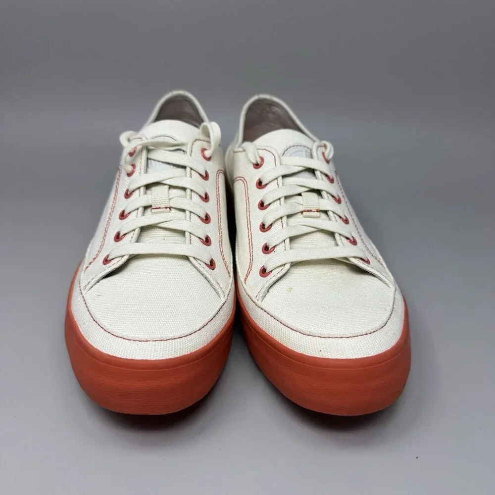 FitFlop Women’s Shoes Super T White Orange Canvas Casual Trainers  Size 10