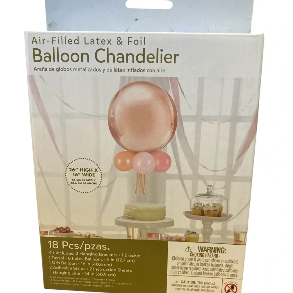 New- Rose Gold and Pink Balloon Chandelier Kit