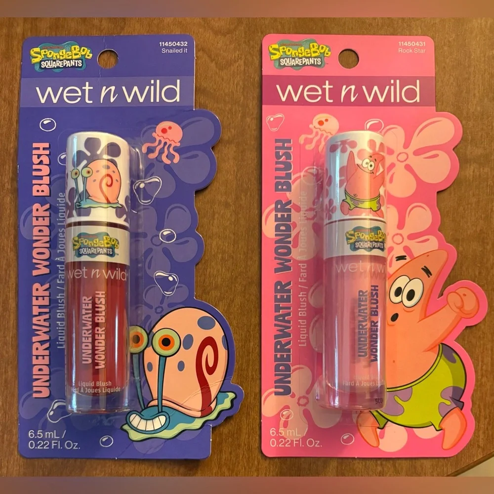 2-Pc Wet N Wild SpongeBob Underwater Wonder Liquid Blush Coral Pink NEW/SEALED