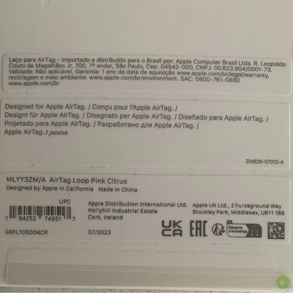 Apple AirTag Loop Pink Citrus New In Box