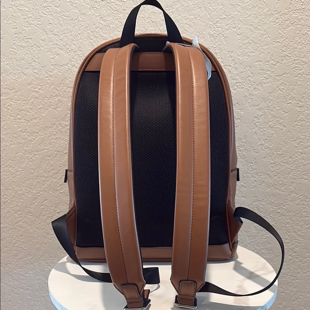 NWT Michael Kors Brown Leather Backpack Minimalist Design