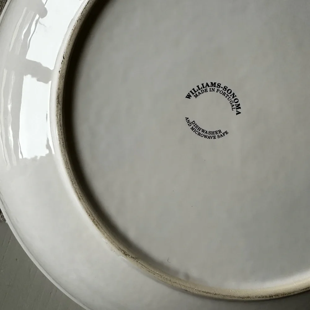 Williams Sonoma White and Green Botanical Dinnerware Bowl