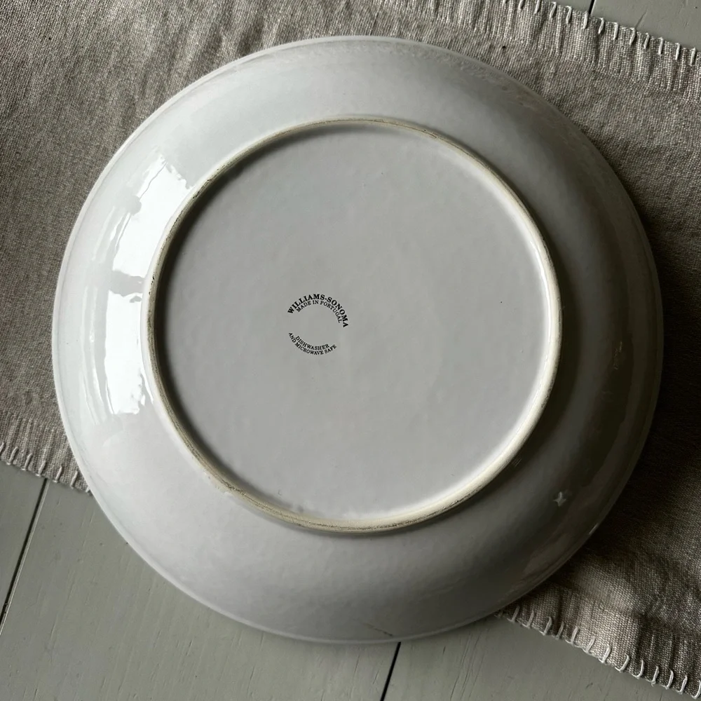 Williams Sonoma White and Green Botanical Dinnerware Bowl