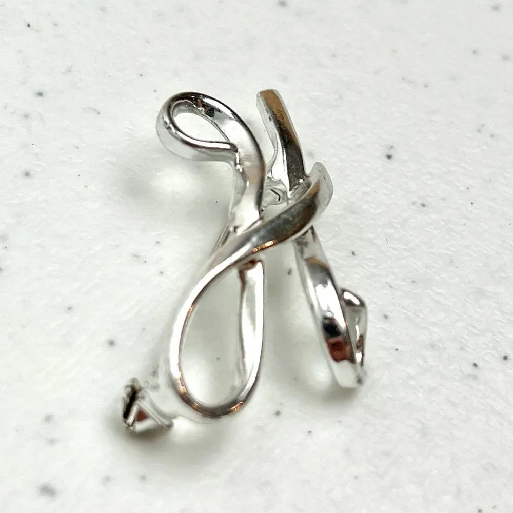 Vintage Estate Silver Tone H Brooch Initial Letter H Name Gift