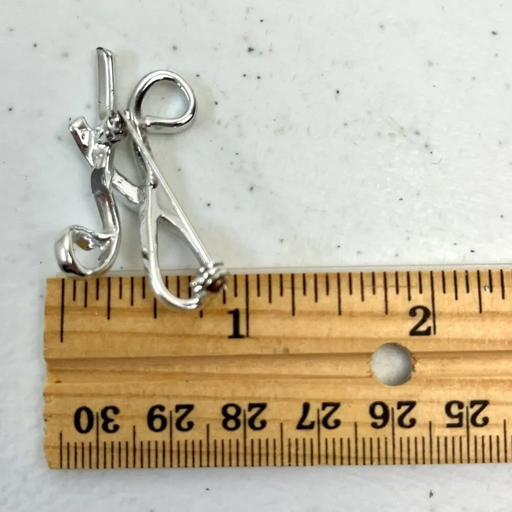 Vintage Estate Silver Tone H Brooch Initial Letter H Name Gift