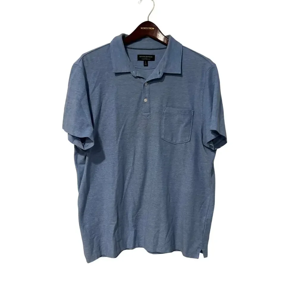 Banana Republic, Blue golf shirt with pocket, Size L, KB300
