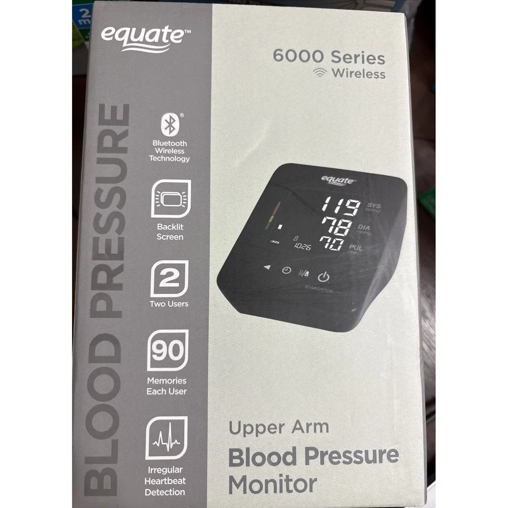 EQUATE 6000 Series Wireless Blood Pressure Series Upper Arm Monitor Black