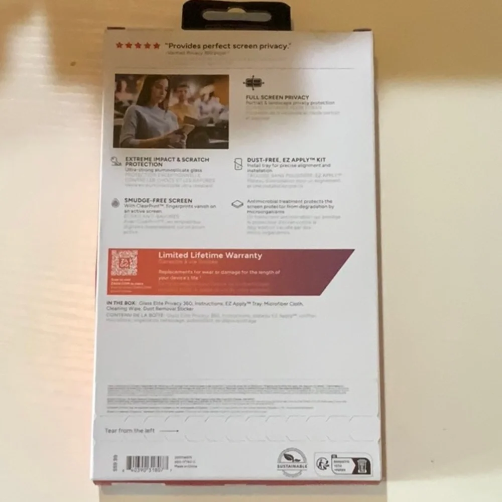 ZAGG Black 4-Way Privacy Screen Protector for Cell Phones