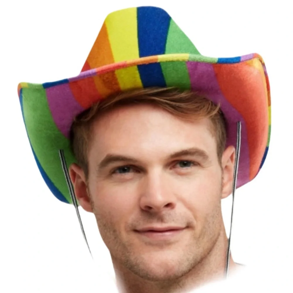 Colorful PRIDE Striped Cowboy Hat for Parties