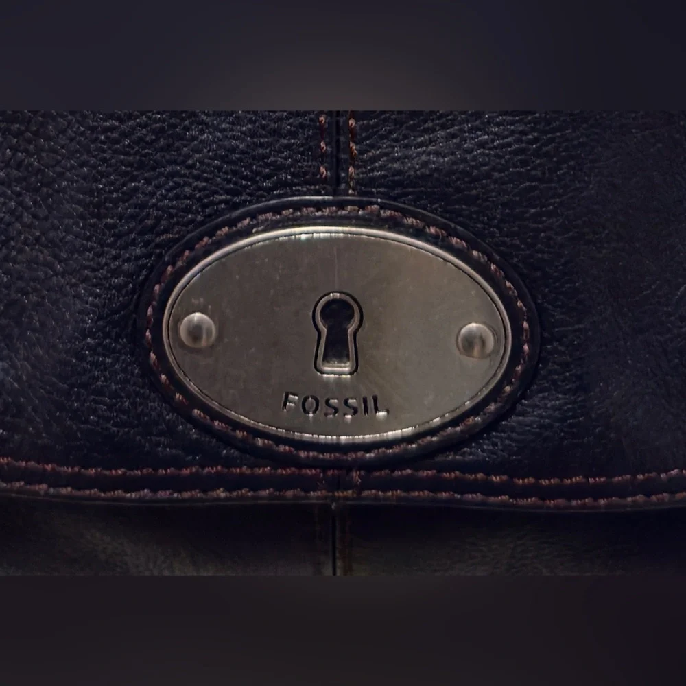 FOSSIL MADDOX BLACK LEATHER BAG CROSSBODY