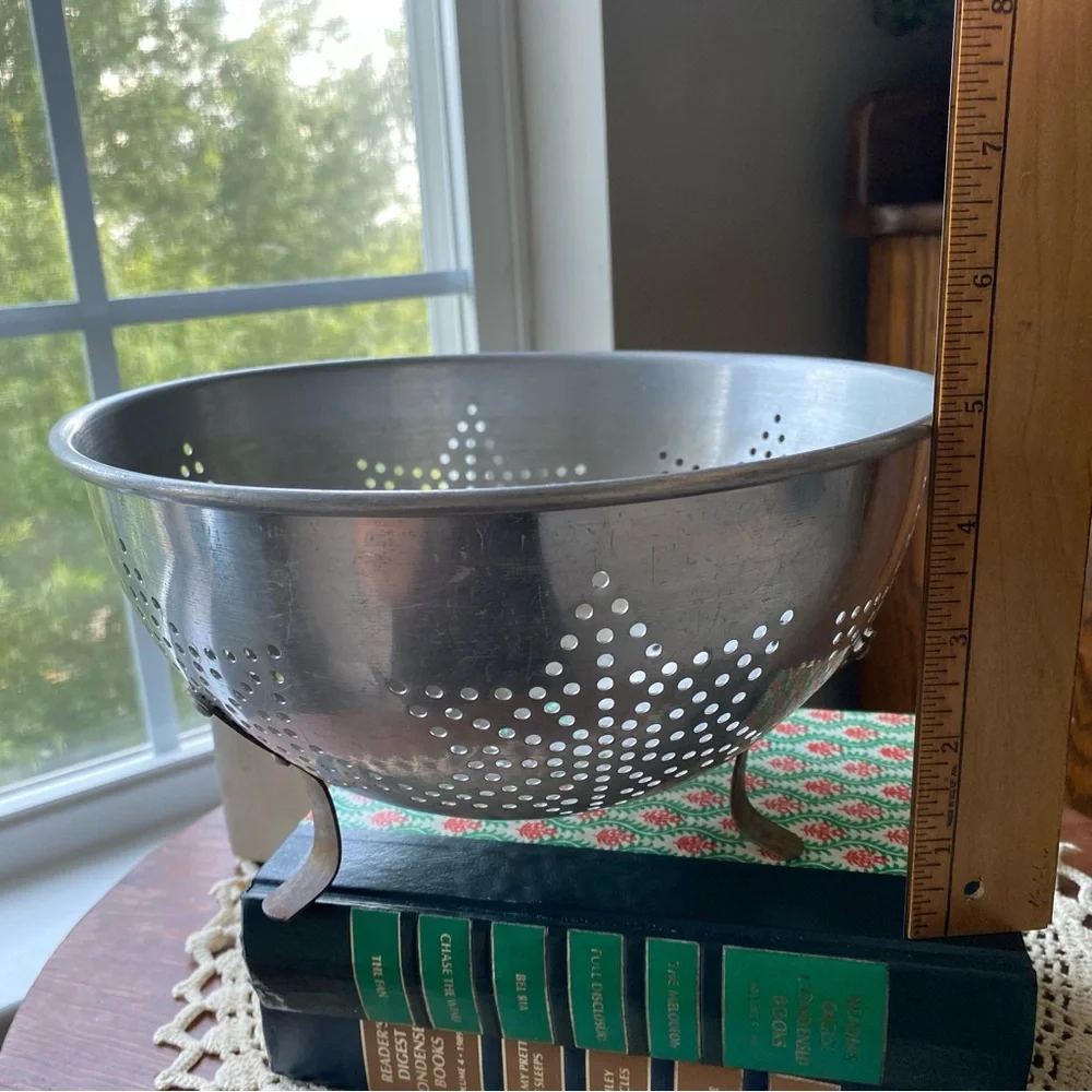 Vintage Silver Metal Colander