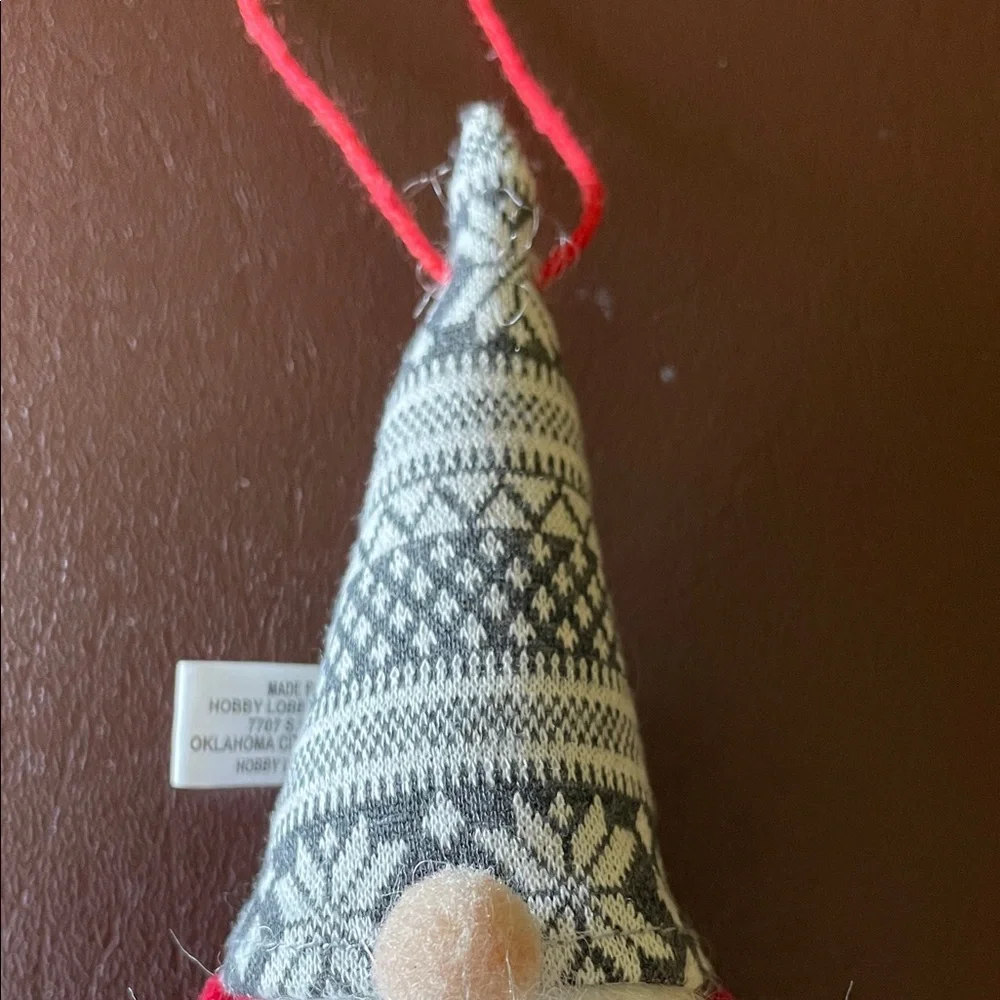 Hobby Lobby Gnome Ornament with Gray Hat