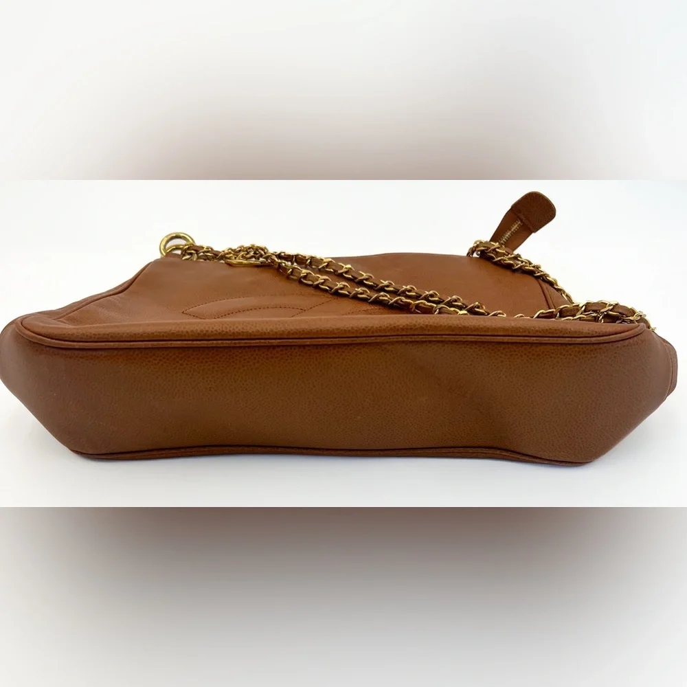 Chanel Brown Caviar Leather Shoulder Bag