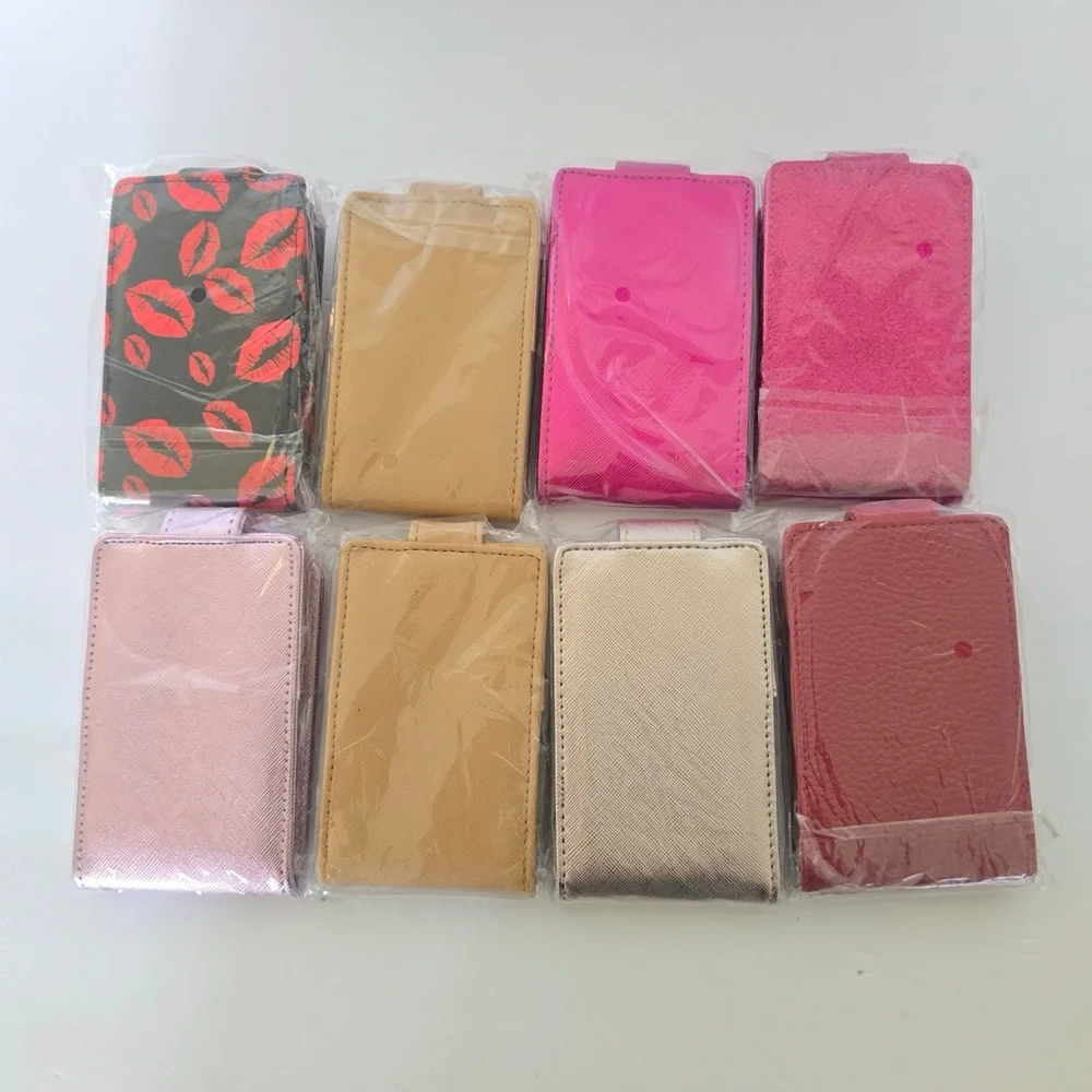 Lipstick Case with Mirror Bundle, Portable Lipstick Pouch Travel Cosmetics 8 Pcs