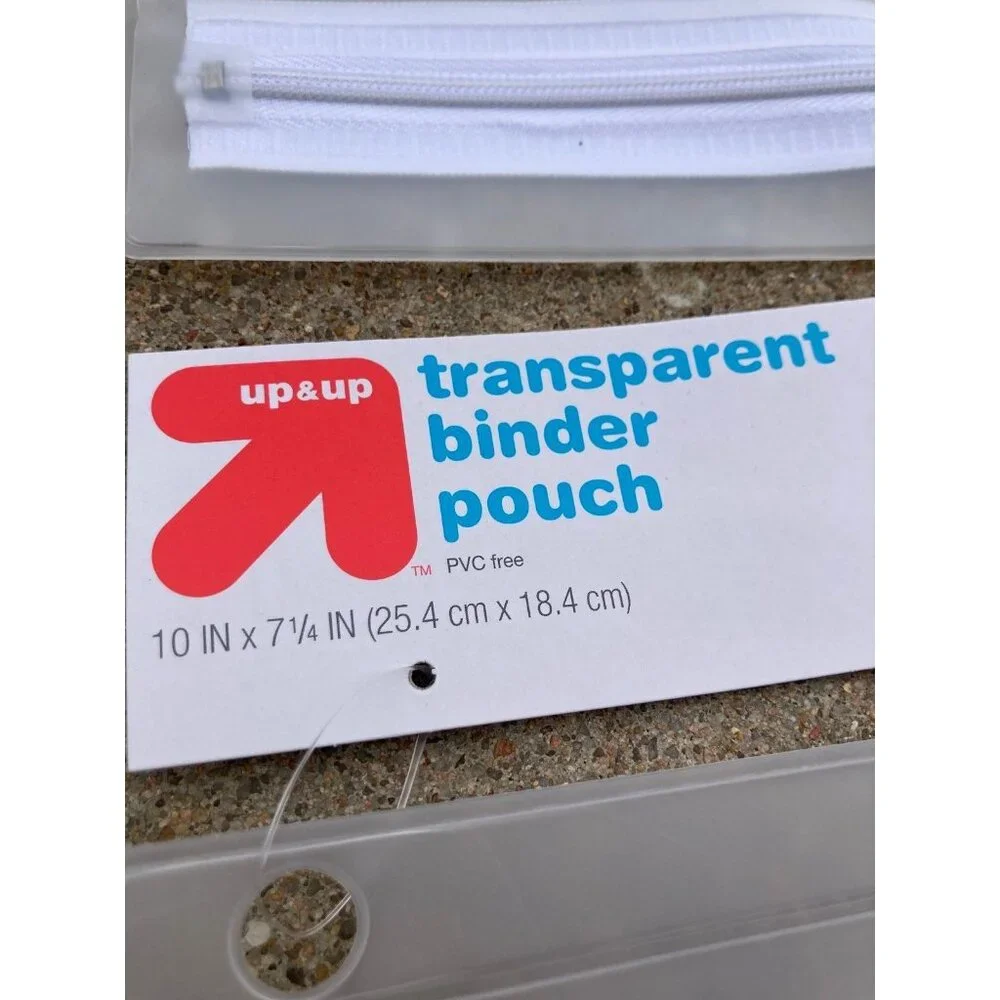 Up and Up Transparent Binder Pouch Clear 2pk
