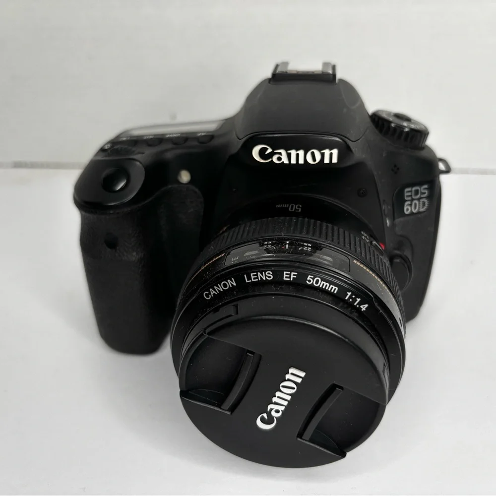 Canon EOS 60D Black Digital Camera and Cannon 50mm 1:1.4 lens