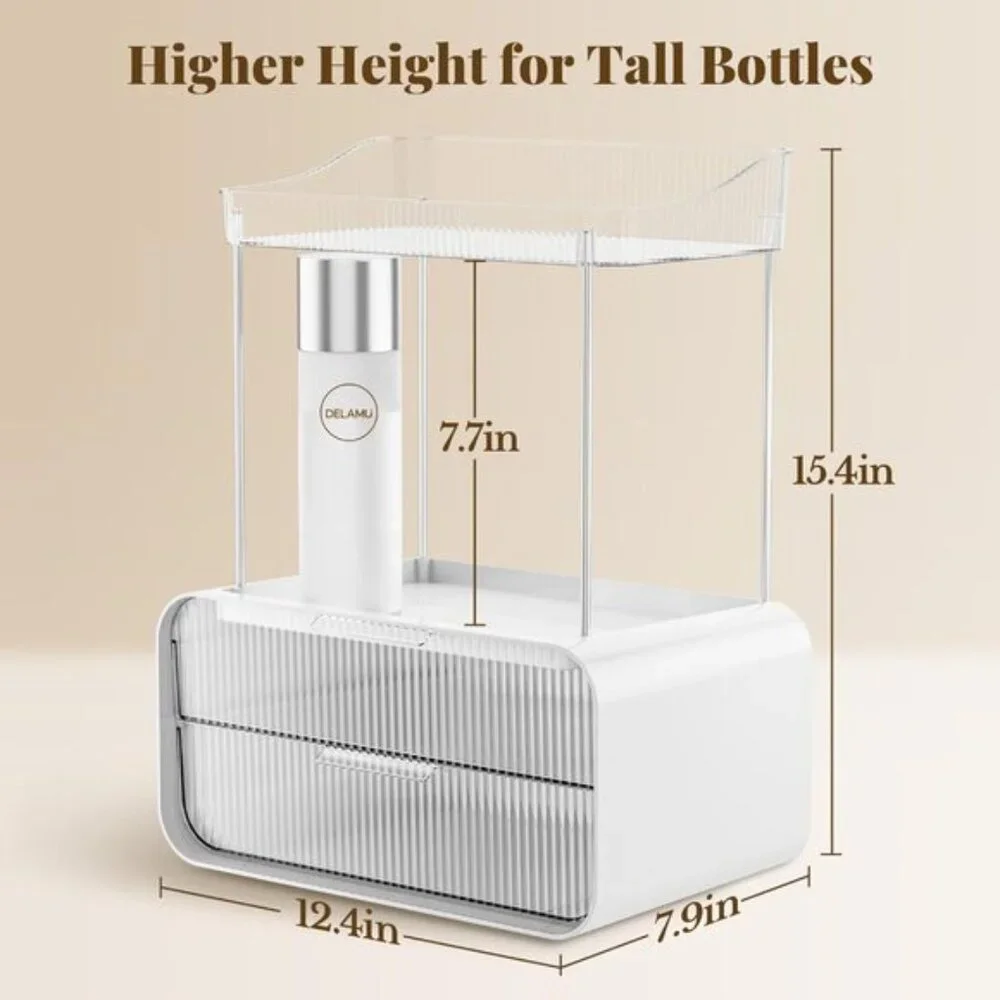 2-Tier Bathroom Counter Organizer, Clear Acrylic Drawers for Skincare & Makeup