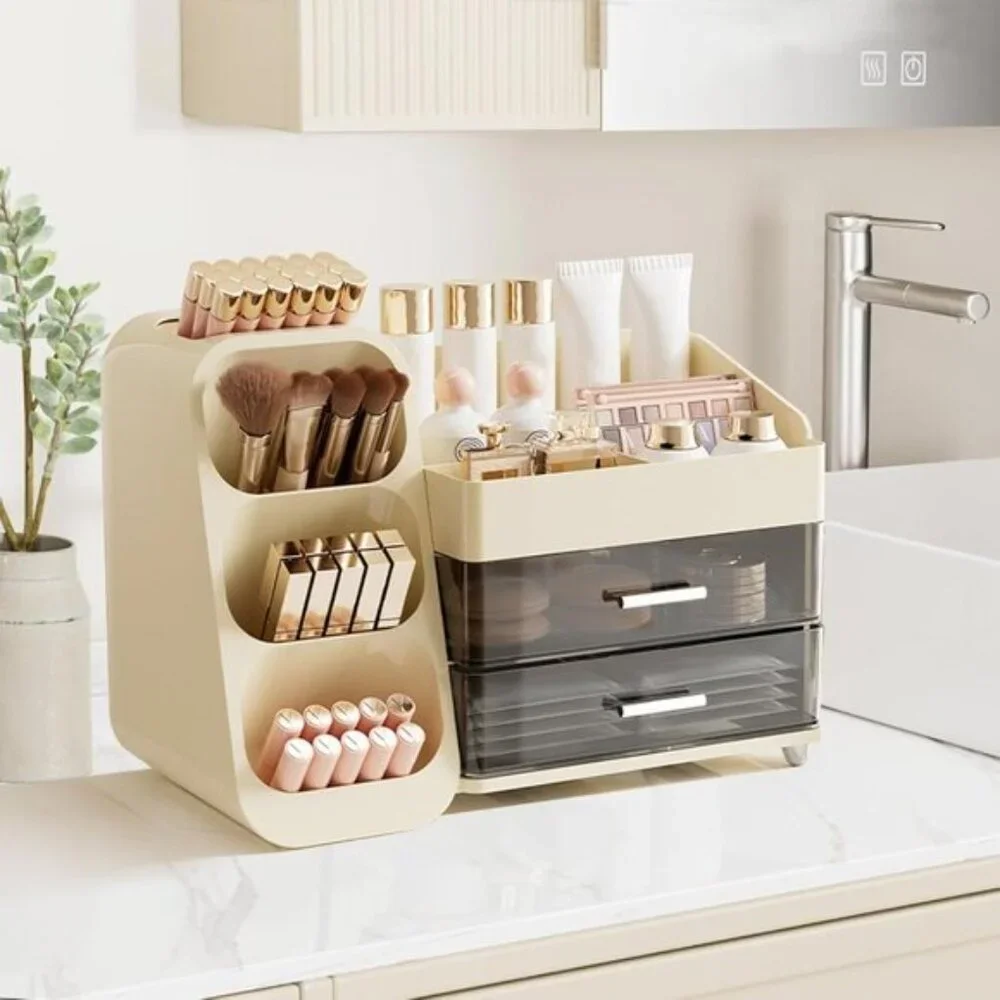 New Makeup Organizer with Drawer, Large Vanity Storage for Skincare & Cosmetics