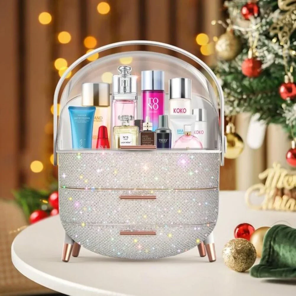 New Teen Girls Gift Makeup Organizer, Skincare & Jewelry Storage in Pearl White