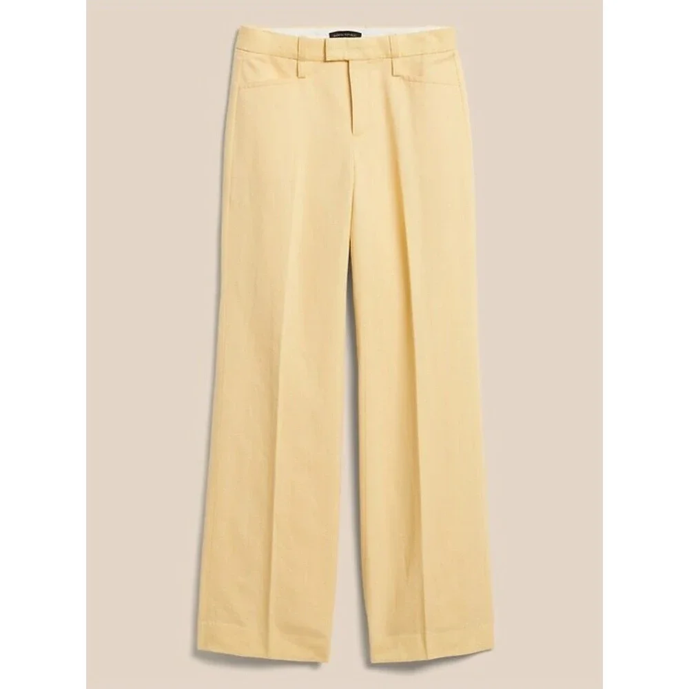 NWT Banana Republic Islet Pants Women's 4 Soft Yellow Business Casual |MSRP 150
