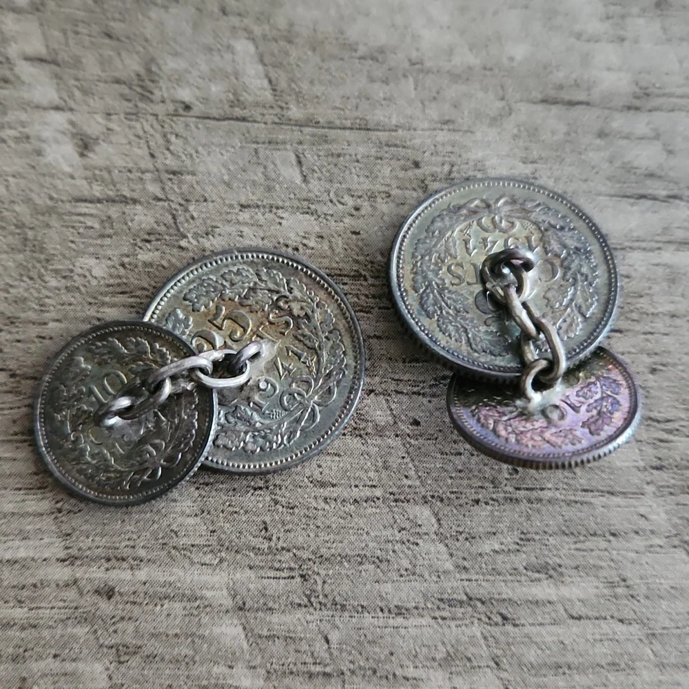 Dutch Wilhelmina Coin Cuff Links