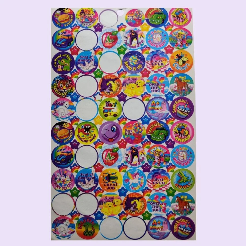 Lisa Frank Tikanni the Husky Dog Trifold Portfolio Art Case + HUGE Sticker Lot